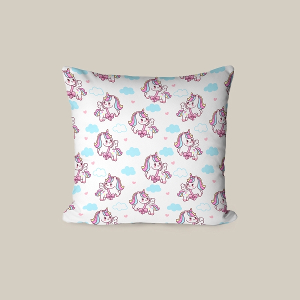 43 x 43 cm Blooming Delight Printed Decorative Cover Cushion - Blue / White