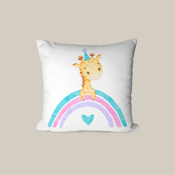 43 x 43 cm Rainbow Elegance Printed Decorative Cover Cushion - Yellow / Green