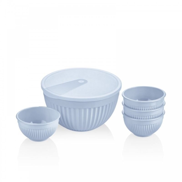 5 Pieces Sapphire 2 L Round Storage Container Set - Blue