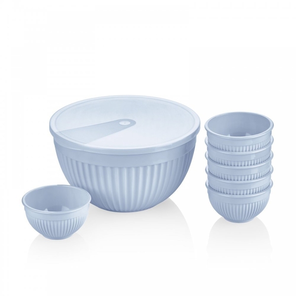 7 Pieces Sapphire 4 L Round Storage Container Set - Navy Blue