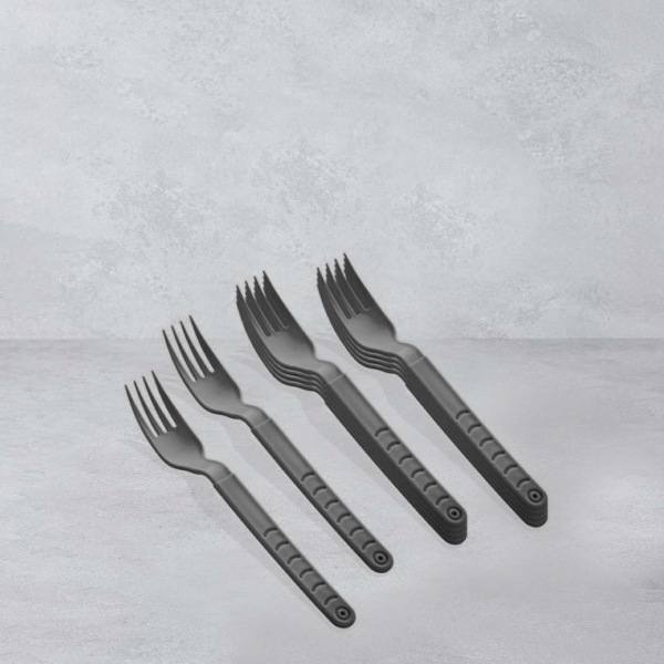 10 Pieces Terra 18 cm Plastic Fork Set - Grey
