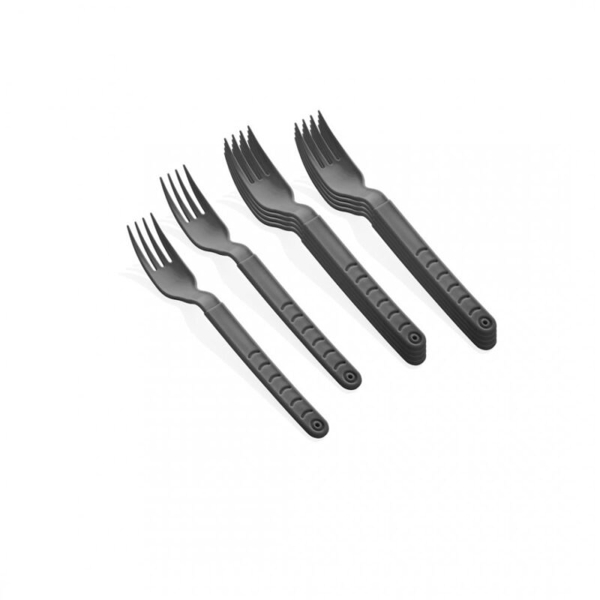 10 Pieces Terra 18 cm Plastic Fork Set - Grey