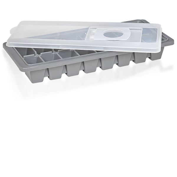 Tropical Ice Cube Maker With Lid 25.5 x 11 x 4 cm - Grey