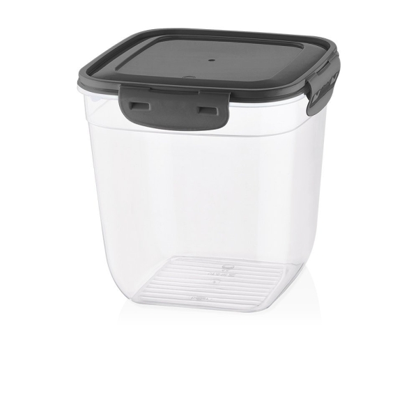 5000 ml Cook & Lock Cover Square Deep Storage Container - Grey