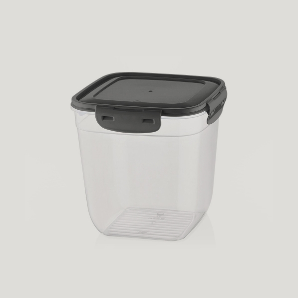 5000 ml Cook & Lock Cover Square Deep Storage Container - Grey