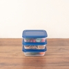 3 Pieces Cook & Keep 900 ml Square Storage Box Set - Navy Blue