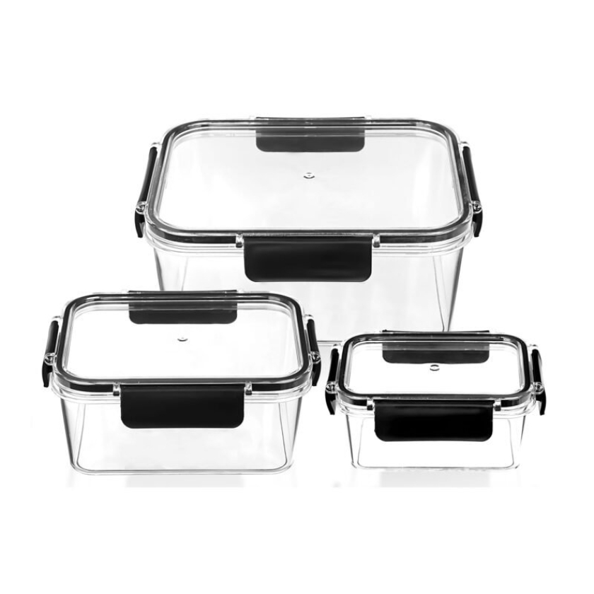 3 Pieces Aqua Crystal Rectangular S..