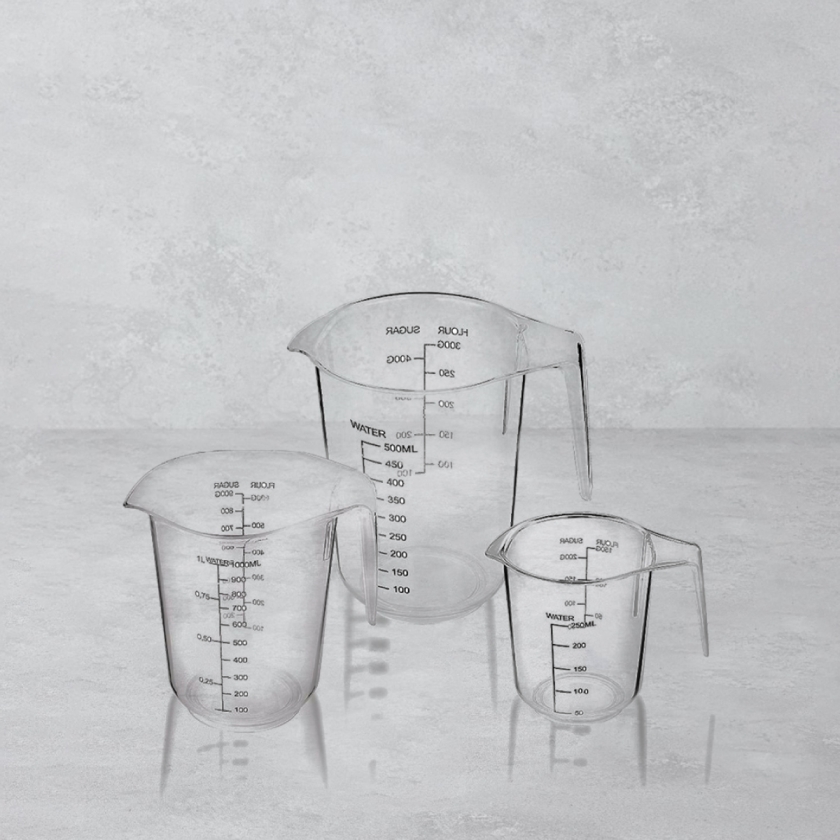 3 Pieces Aqua Measuring Jug Set - T..