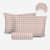 3 Pieces Spot Cotton Ranforce King Size Fitted Sheet Set 200 x 200 + 30 cm - Beige / Brown