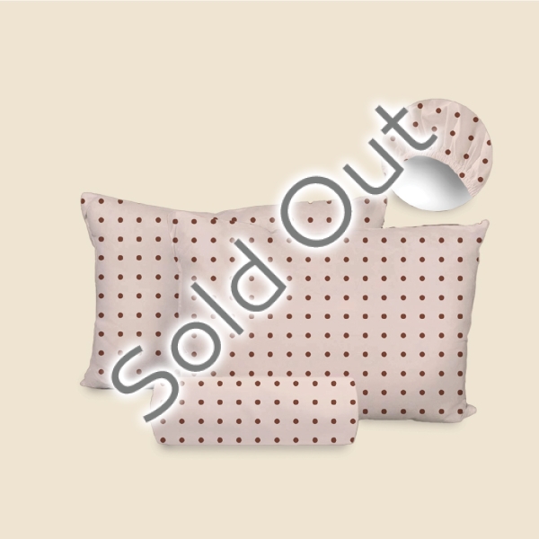 3 Pieces Spot Cotton Ranforce King Size Fitted Sheet Set 200 x 200 + 30 cm - Beige / Brown