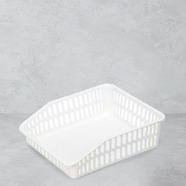 29 x 26 x 8.5 cm Prime Refrigerator Plastic Low Wide Organizer - White