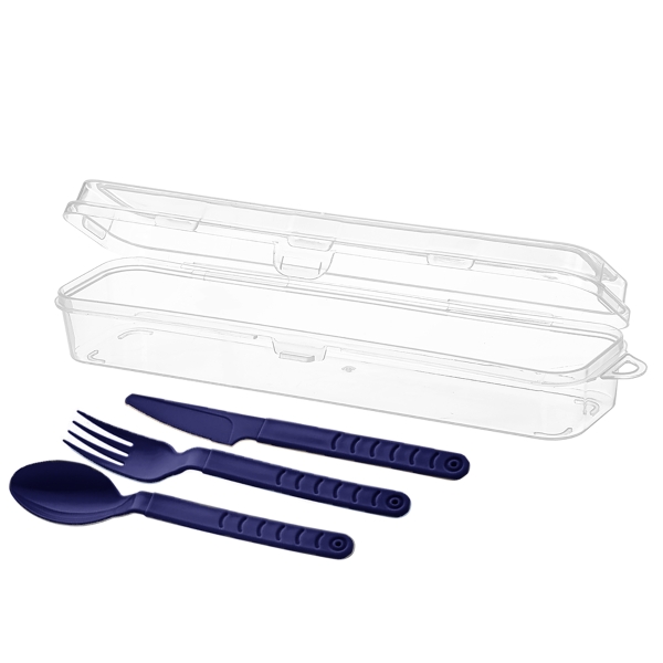 13 Pieces Bager Terra Individual Box With Cutlery Set - Navy Blue