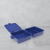 15 x 15 x 9 cm Joyful Colored Plastic Lunch Box - Navy Blue