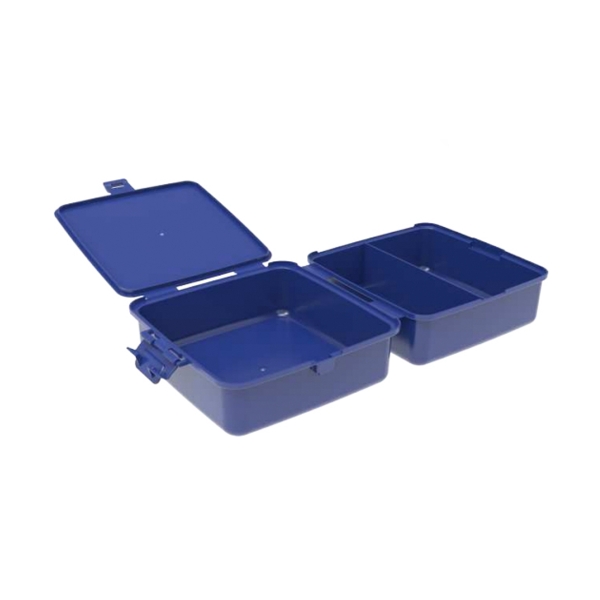 Bager Joyful Colored Plastic Lunch Box 15 x 15 x 9 cm - Navy Blue