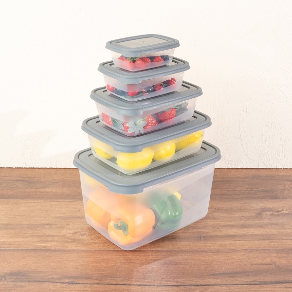 13 Pieces Cook & Keep Rectangular Storage Container Set - Grey
