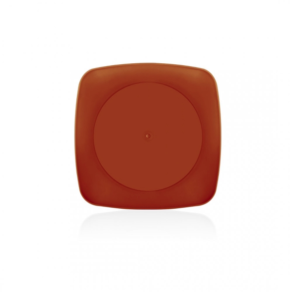 20 x 20 x 2 cm Clover Square Plate - Terracotta