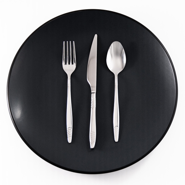 36 Pieces Hera Dessert Cutlery Set 3 mm - Silver