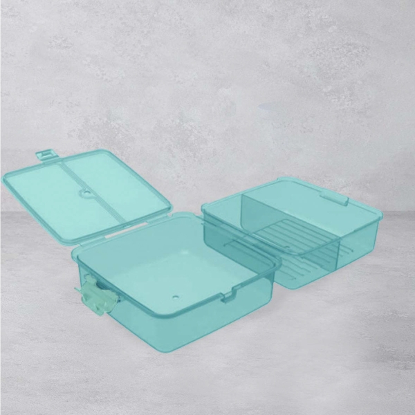 15 x 15 x 9 cm Joyful Plastic Lunch Box - Green