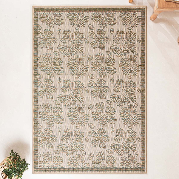 120 x 170 cm Nova Nature's Tapestry Indoor Outdoor Decorative Rug - Green