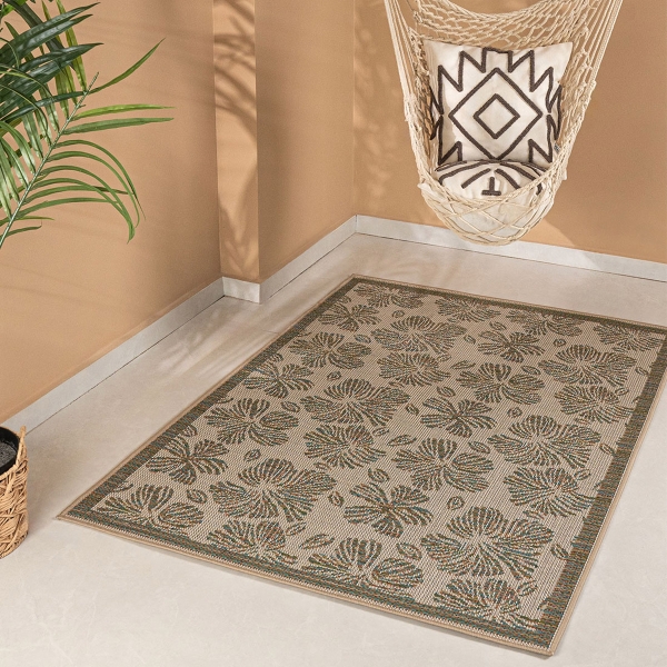 200 x 280 cm Nova Nature's Tapestry Indoor Outdoor Decorative Rug - Green