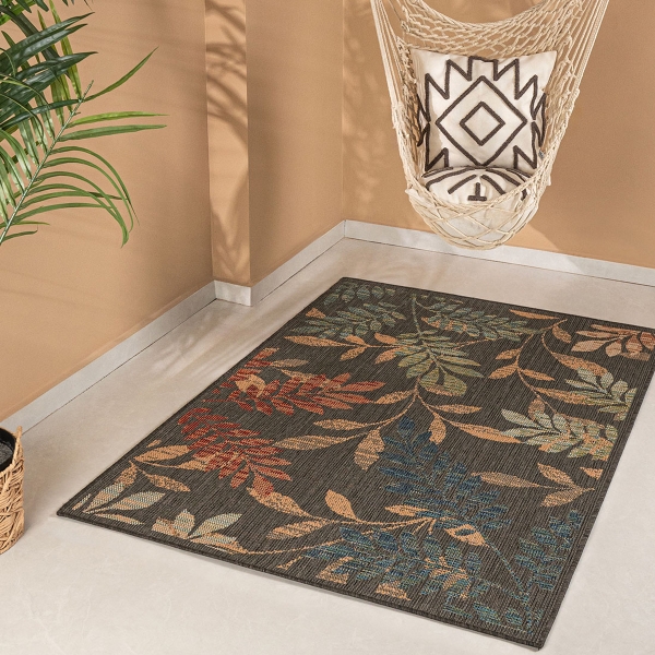 80 x 250 cm Nova Autumn Foliage Indoor Outdoor Decorative Rug - Multicolor