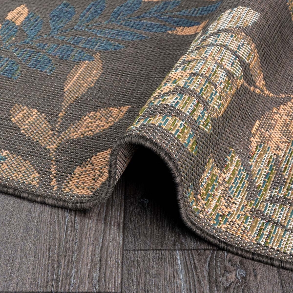 133 x 190 cm Nova Autumn Foliage Oval Indoor Outdoor Decorative Rug - Multicolor