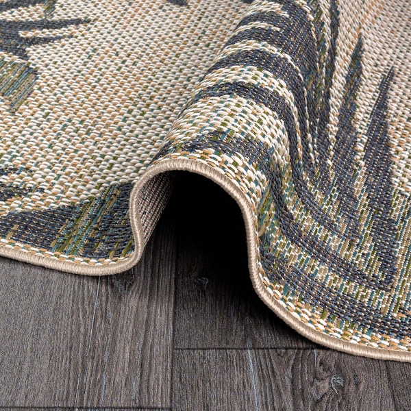 133 x 190 cm Nova Jungle Canopy Oval Indoor Outdoor Decorative Rug - Green
