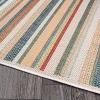 80 x 150 cm Nova Earth Tone Stripes Decorative Rug - Green / Cream