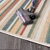 80 x 150 cm Nova Earth Tone Stripes Decorative Rug - Green / Cream