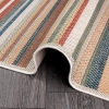 80 x 150 cm Nova Earth Tone Stripes Decorative Rug - Green / Cream