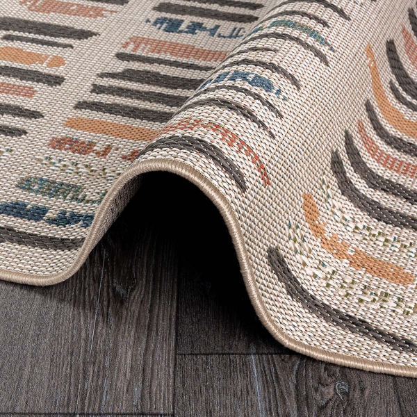 133 x 190 cm Nova Urban Mosaic Oval Indoor Outdoor Decorative Rug - Multicolor