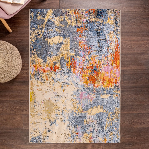 160 x 235 cm Jardin Abstract Patterns Decorative Rug - Multicolor
