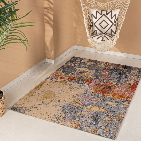 160 x 235 cm Jardin Abstract Patterns Indoor Outdoor Decorative Rug - Multicolor