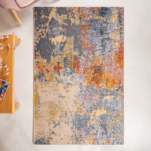 240 x 330 cm Jardin Abstract Patterns Indoor Outdoor Decorative Rug - Multicolor