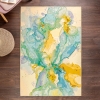 240 x 330 cm Jardin Watercolor Flow Decorative Rug - Blue / Green
