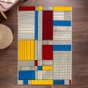 120 x 170 cm Jardin Geometric Patchwork Decorative Rug - Yellow / Blue