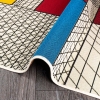 120 x 170 cm Jardin Geometric Patchwork Decorative Rug - Yellow / Blue