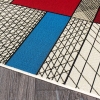 120 x 170 cm Jardin Geometric Patchwork Decorative Rug - Yellow / Blue
