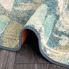 120 x 170 cm Jardin Botanical Fern Decorative Rug - Cream / Blue