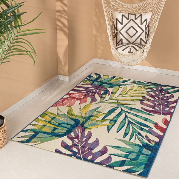 120 x 170 cm Jardin Tropical Breeze Indoor Outdoor Decorative Rug - Multicolor