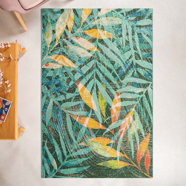 Zymta 200x280 cm Summer Carpet – Green | Spill-Proof, Non-Shedding, Indoor & Outdoor Use