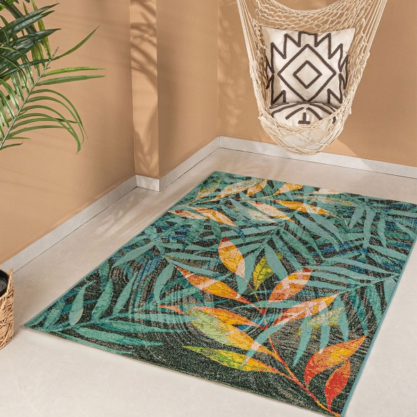 Zymta 200x280 cm Summer Carpet – Green | Spill-Proof, Non-Shedding, Indoor & Outdoor Use