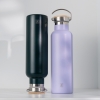2 Pieces Ecofriendly Bamboo Lid 600 ml Water Bottle - Dark Green / Lilac