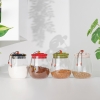 4 Pieces Round Airtight Glass 1 L Storage Jar With Lid - Multicolor