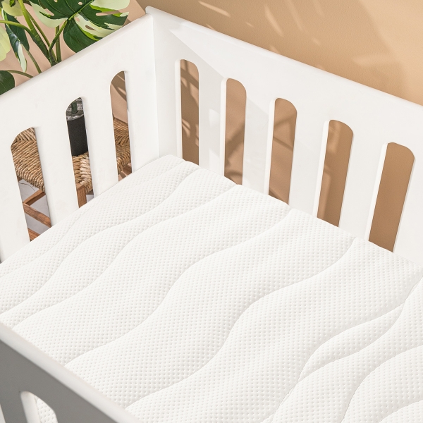60 x 120 x 8 cm Comfort Pixie Spots Baby Mattress - White 