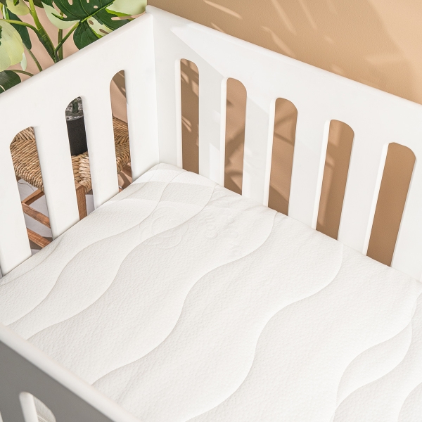 60 x 120 x 8 cm Comfort Pixie Light Spots Baby Mattress - White 