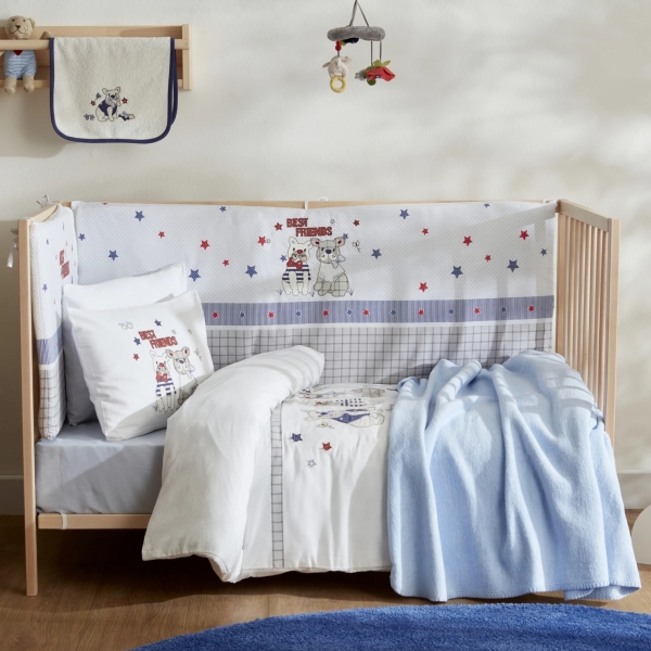 10 Pieces Best Friends Applique Embroidery Baby Set 100 x 150 cm - Multicolor
