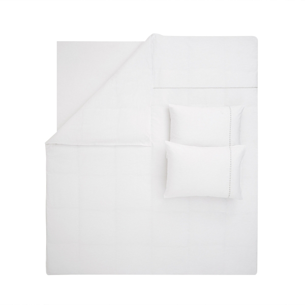 4 Pieces King Linen Double Duvet Cover Set 200 x 220 cm - Grey