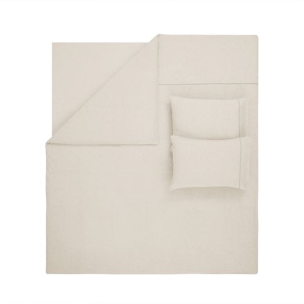 4 Pieces King Linen King Size Duvet Cover Set 240 x 220 cm - Khaki