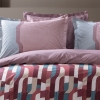 3 Pieces Aleera Ranforce Single Duvet Cover Set 160 x 220 cm - Burgundy